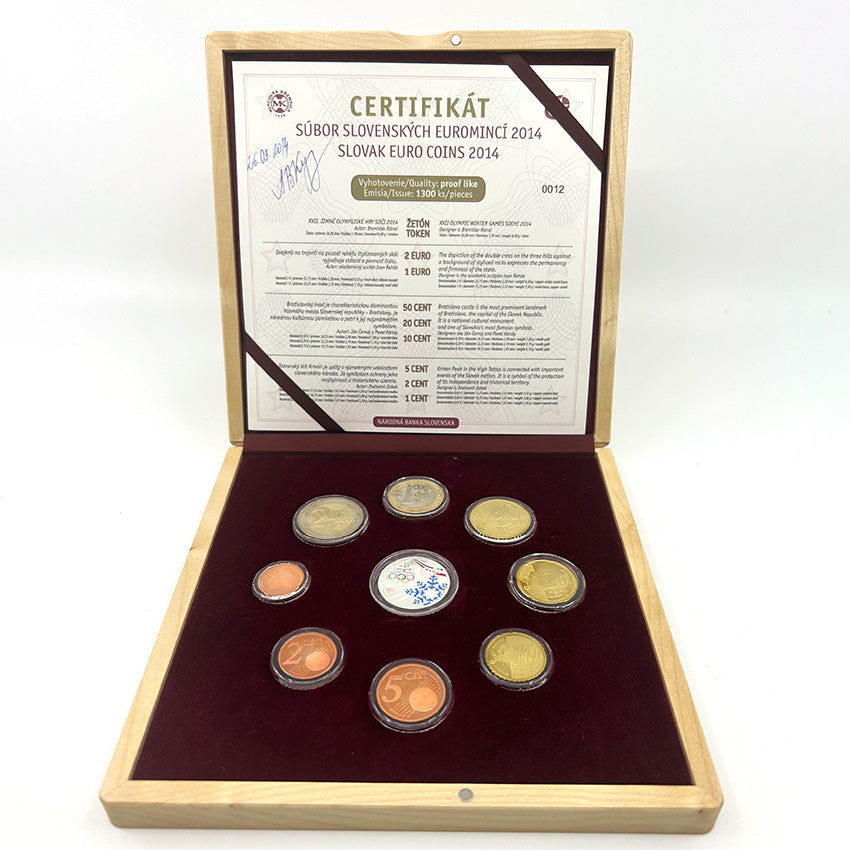 Sada mincí Slovenskej republiky 2014 - Olympijské hry v Soči, Proof Like v drevenej etui