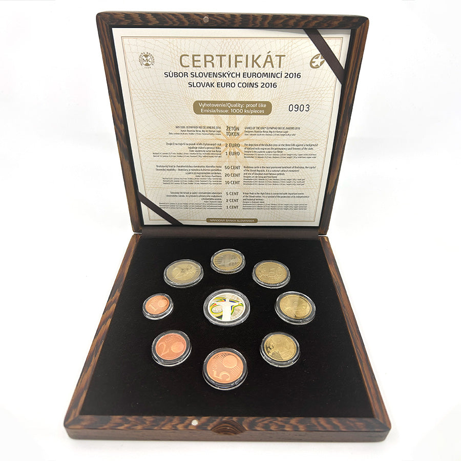 Sada mincí Slovenskej republiky 2016 - OH v Rio de Janeiro, Proof Like v drevenej etui