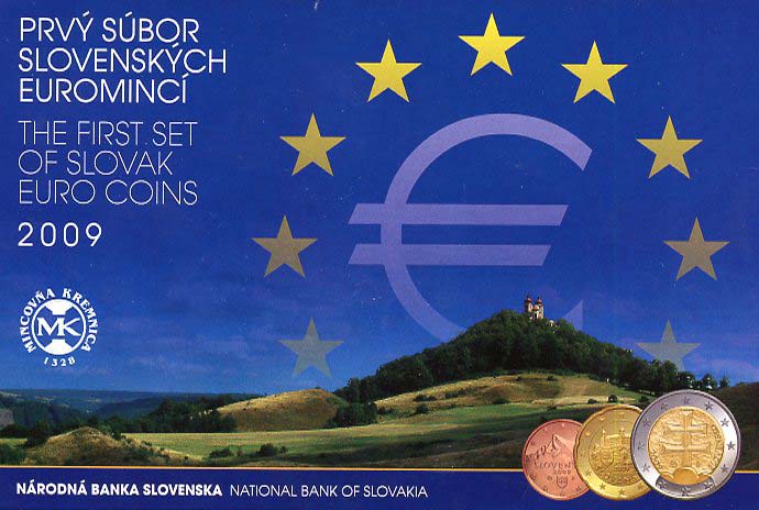 Sada mincí Slovenskej republiky 2009 - Prvý súbor slovenských euromincí Proof Like