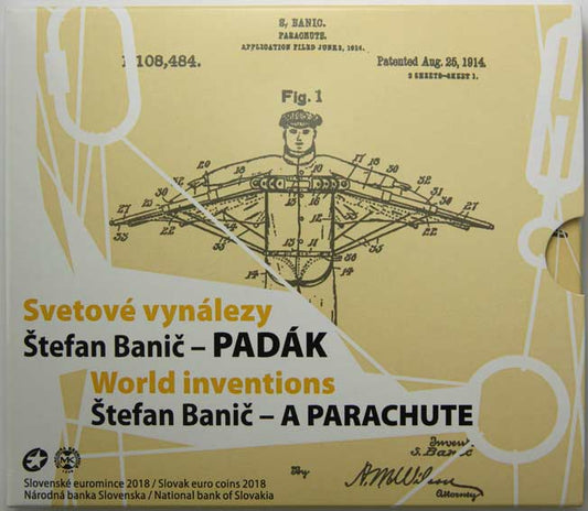 Sada mincí Slovenskej republiky 2018 - Štefan Banič - Padák, svetové vynálezy